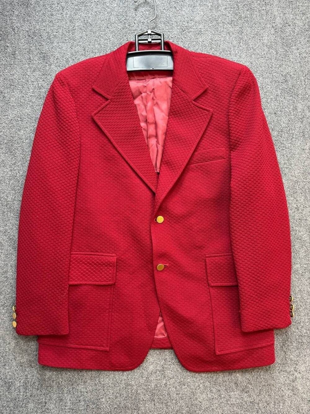 Vintage Towncraft JCPenney Red Textured Sport Coat Blazer Jacket Mens L